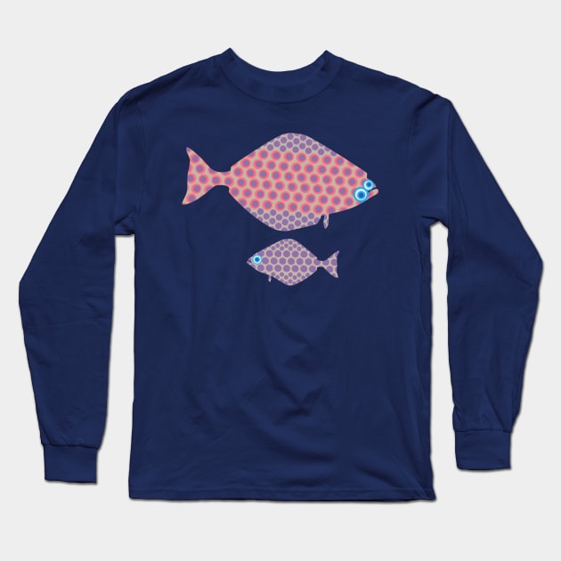 SALISH SEA FLOUNDER Mom and Baby Cute Undersea Ocean Fish - UnBlink Studio by Jackie Tahara Long Sleeve T-Shirt by UnBlink Studio by Jackie Tahara